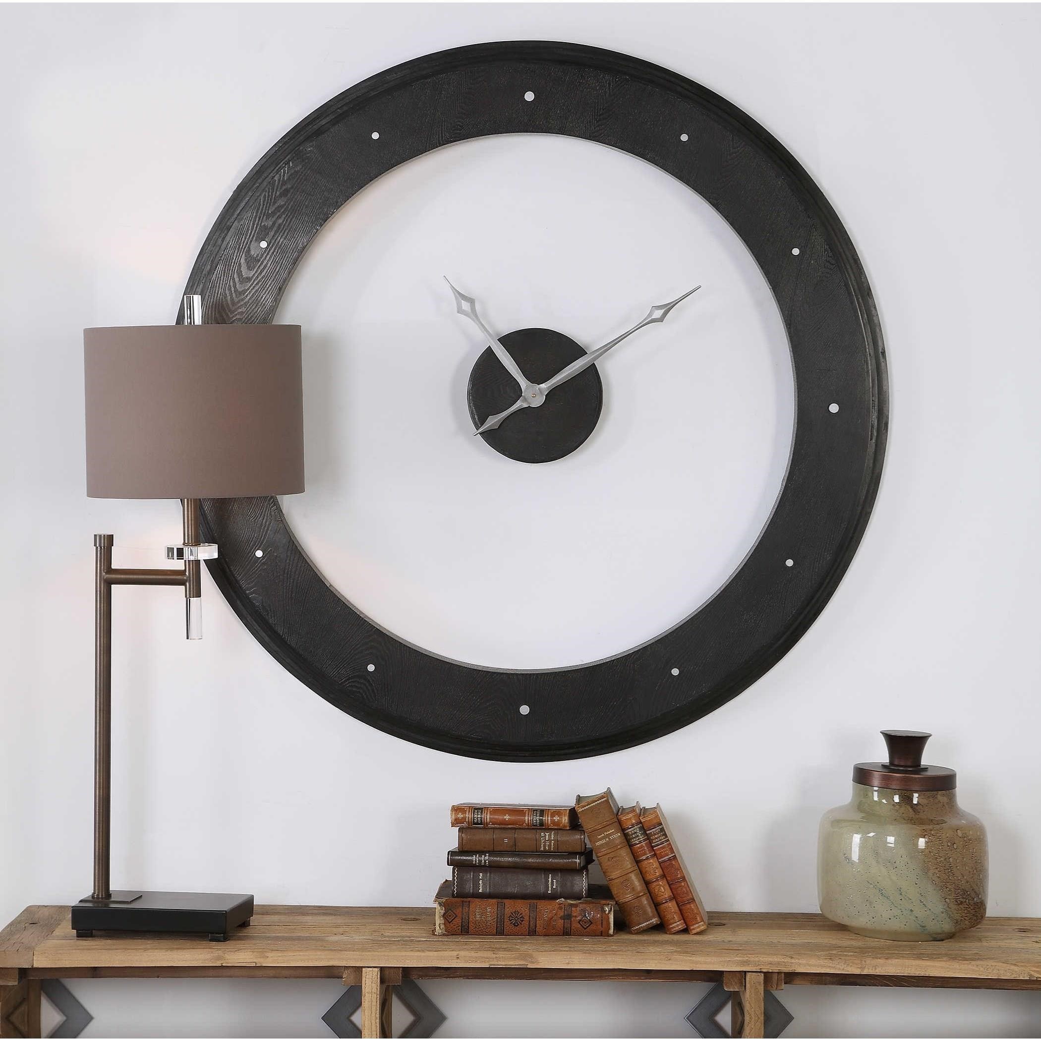 Uttermost Clocks 06101 Ramon Wooden Wall Clock Corner Furniture